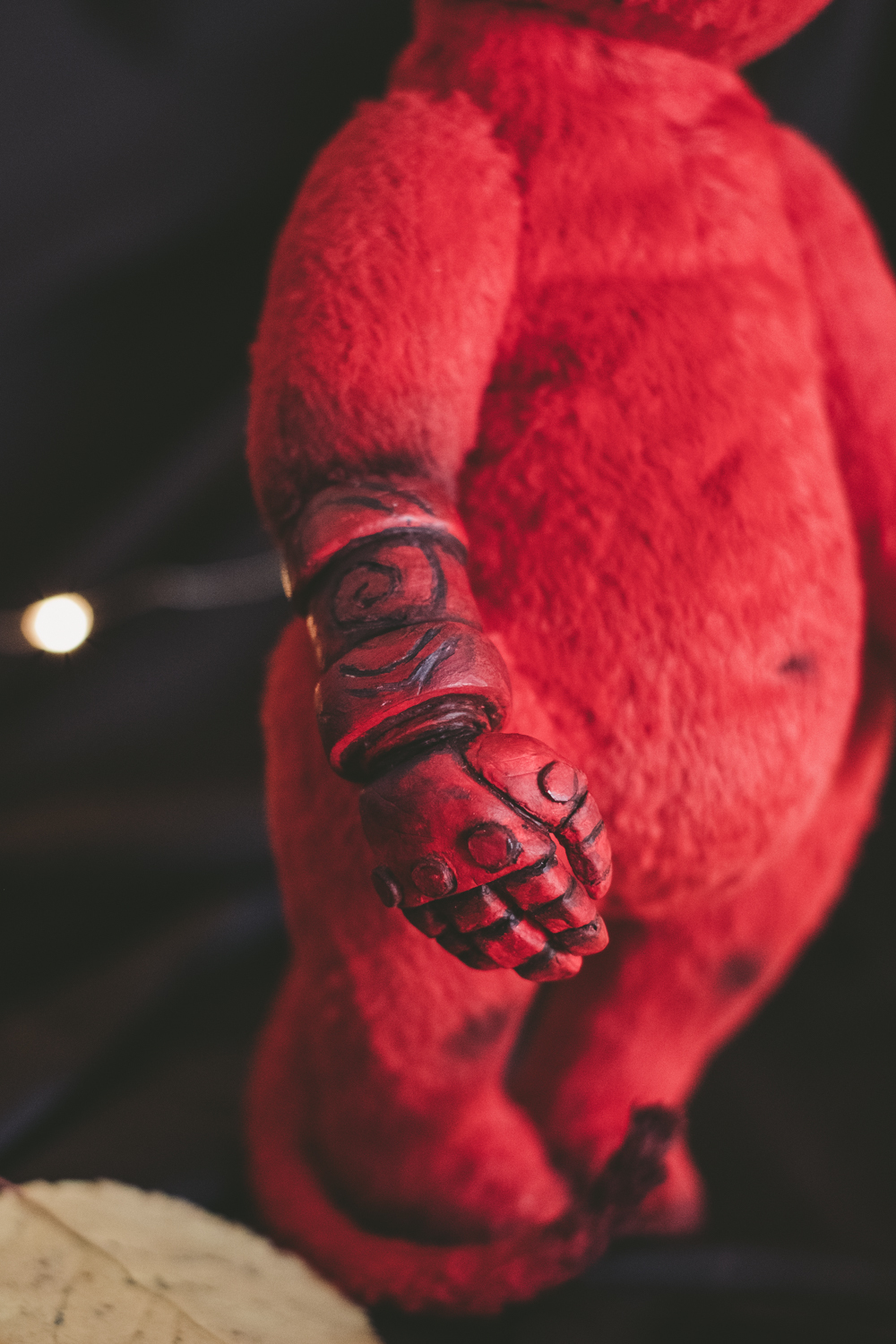 Hellbear or bear from hell - My, Hellboy, Handmade, Author's toy, The Bears, Longpost