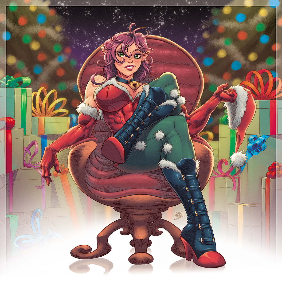 Christmas Elf - Zigenfruke, Art, Strong girl, Elves, Christmas