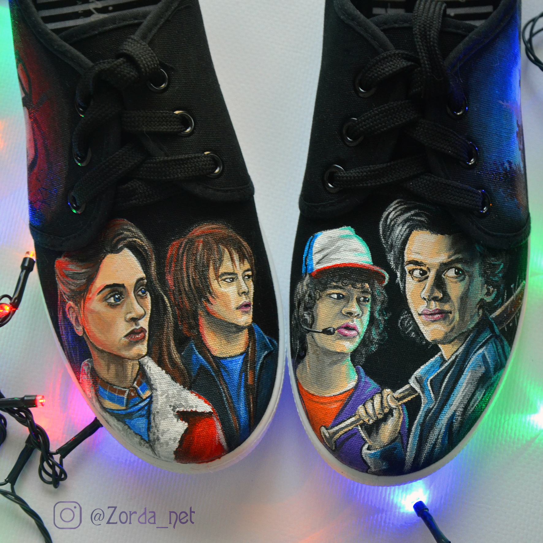 Stranger Things sneakers - My, Needlework without process, Painting on fabric, TV series Stranger Things, Shoe painting, Handmade, Friday tag is mine, Longpost