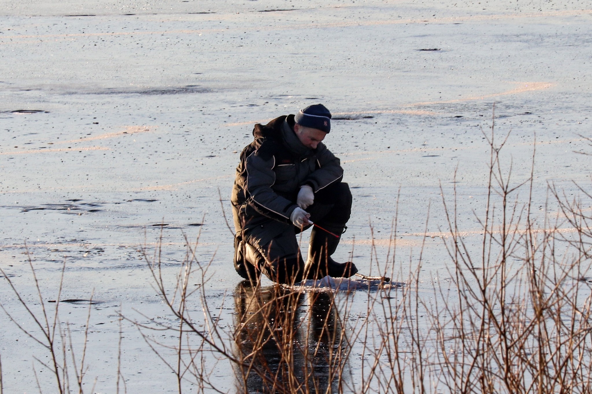 Rybachye - My, The photo, Winter fishing, Fishermen, Fishing, Oka, Longplast, Longpost