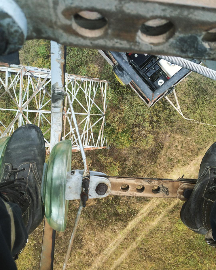 Some working moments of an electrician - My, Power lines, Height, Electrician, Work, Longpost