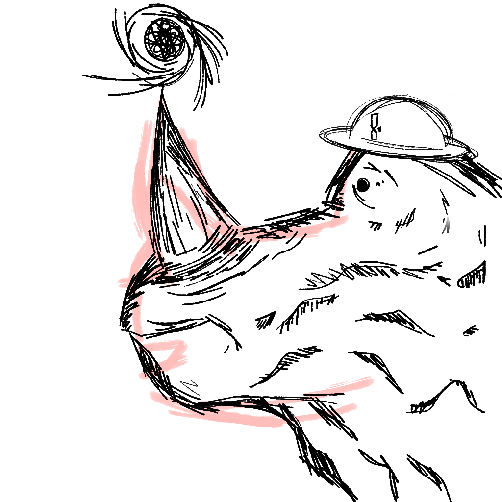 Nose-laser-horn in a hat - My, Drawing on a tablet, Fantasy, Rhinoceros