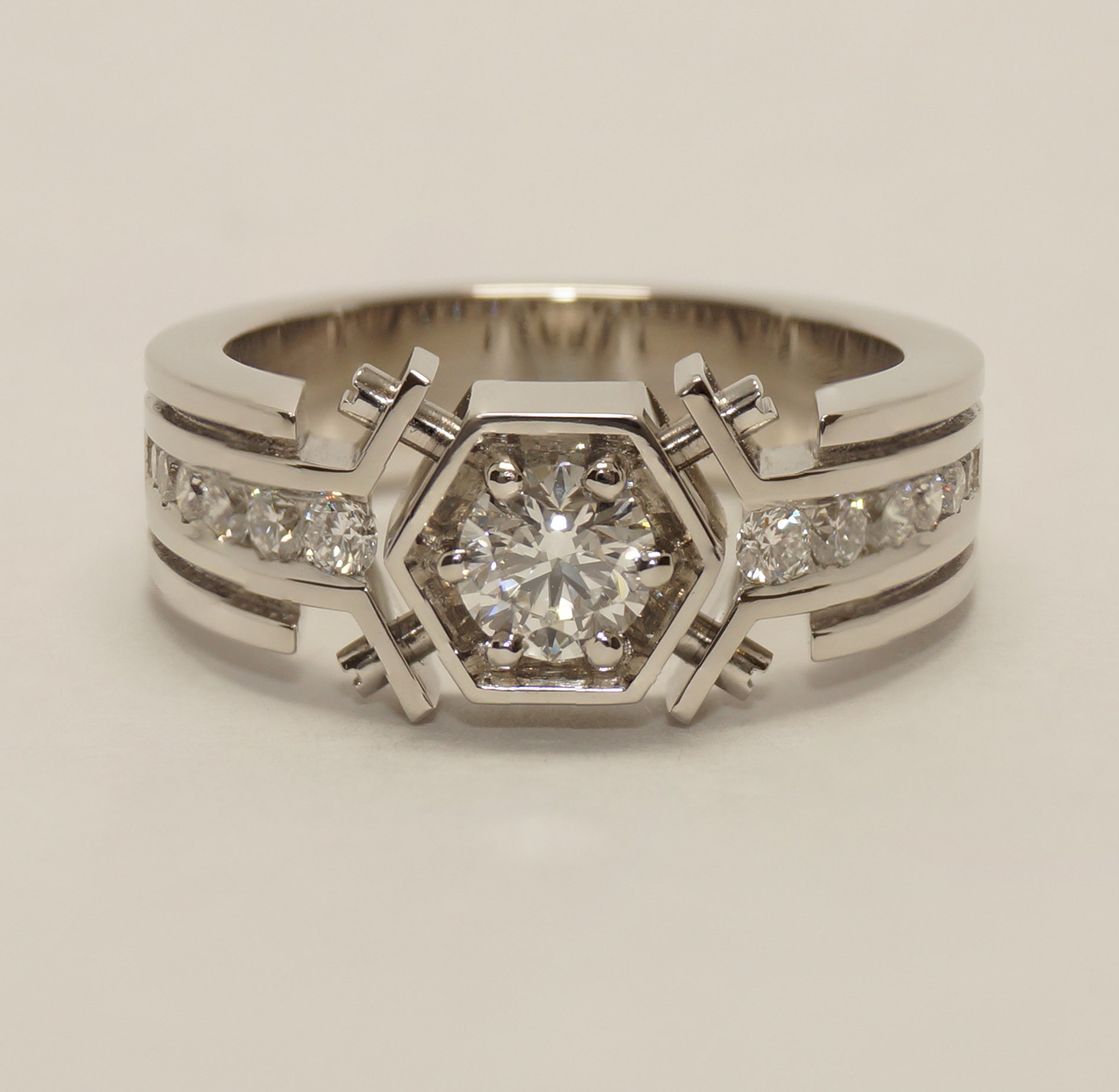 Custom-made products: men's signet made of platinum with diamonds, part 2 - My, Ring, Platinum, Diamonds, Manufacturing, Longpost, The photo, beauty, Decoration, Video