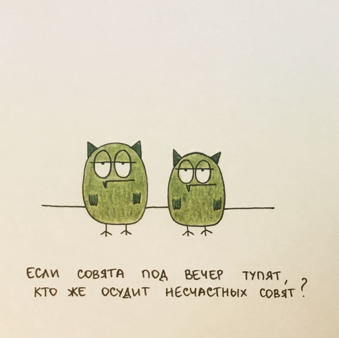 A little about owls - Humor, Drawing, Tatyana Zadorozhnyaya, Tanya Tavlla, Longpost