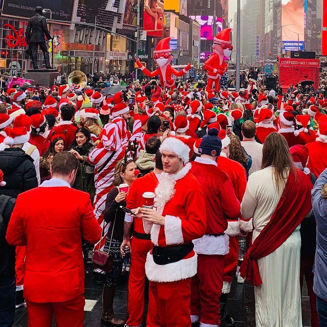 SantaCon party in New York - My, New Year, Santa Claus, New York, USA, Movies, Longpost