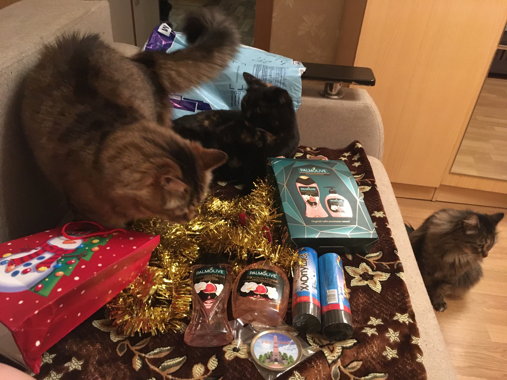 Adm. Ufa-Belgorod. Shower gel, soap and... - My, Gift exchange report, Secret Santa, cat, Gift exchange, New Year's gift exchange