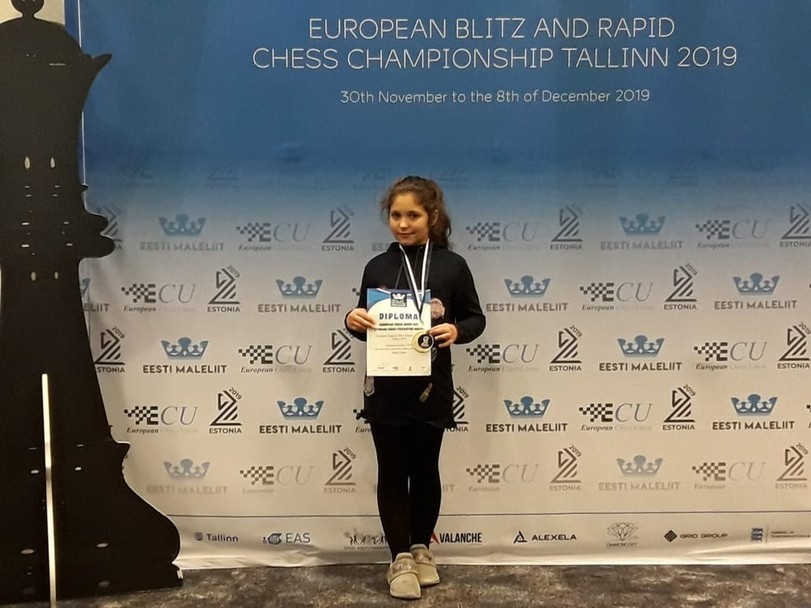 Nine-year-old Nizhny Novgorod resident Evelina Zavivaeva won two gold medals at the European Championship in rapid and blitz chess - Chess, Children, Championship, Victory