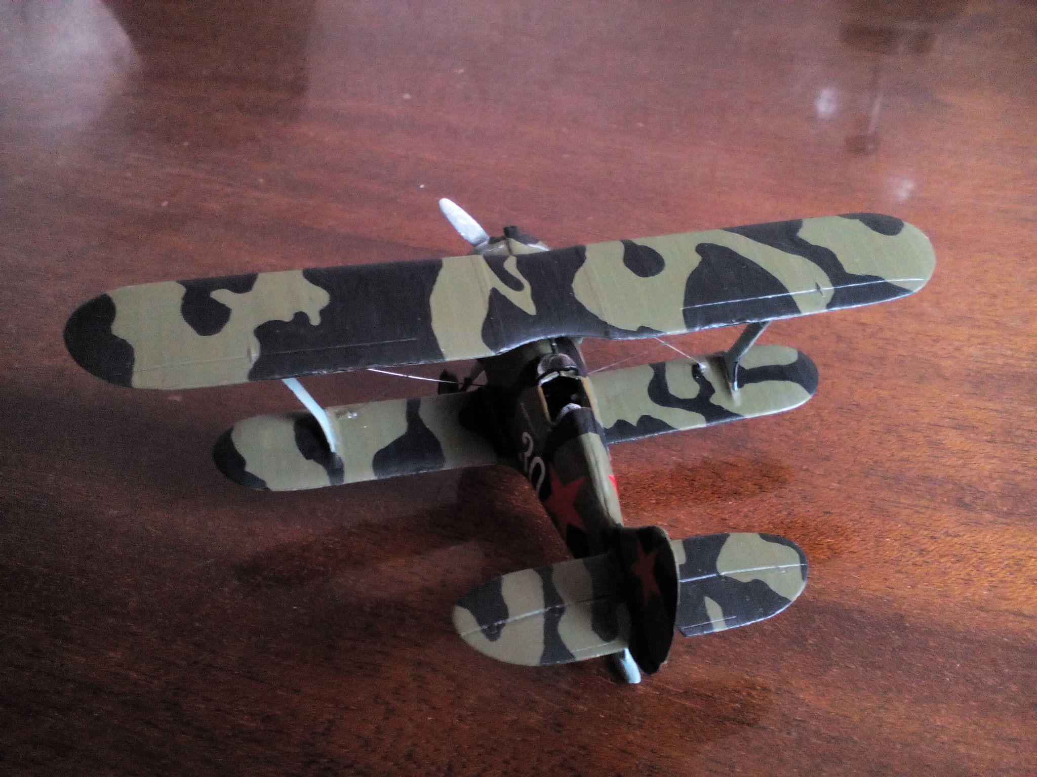 Soviet sesquiplane. Polikarpov I-15 bis - My, Stand modeling, Aircraft modeling, Prefabricated model, Fighter, Biplane, Airplane, Longpost