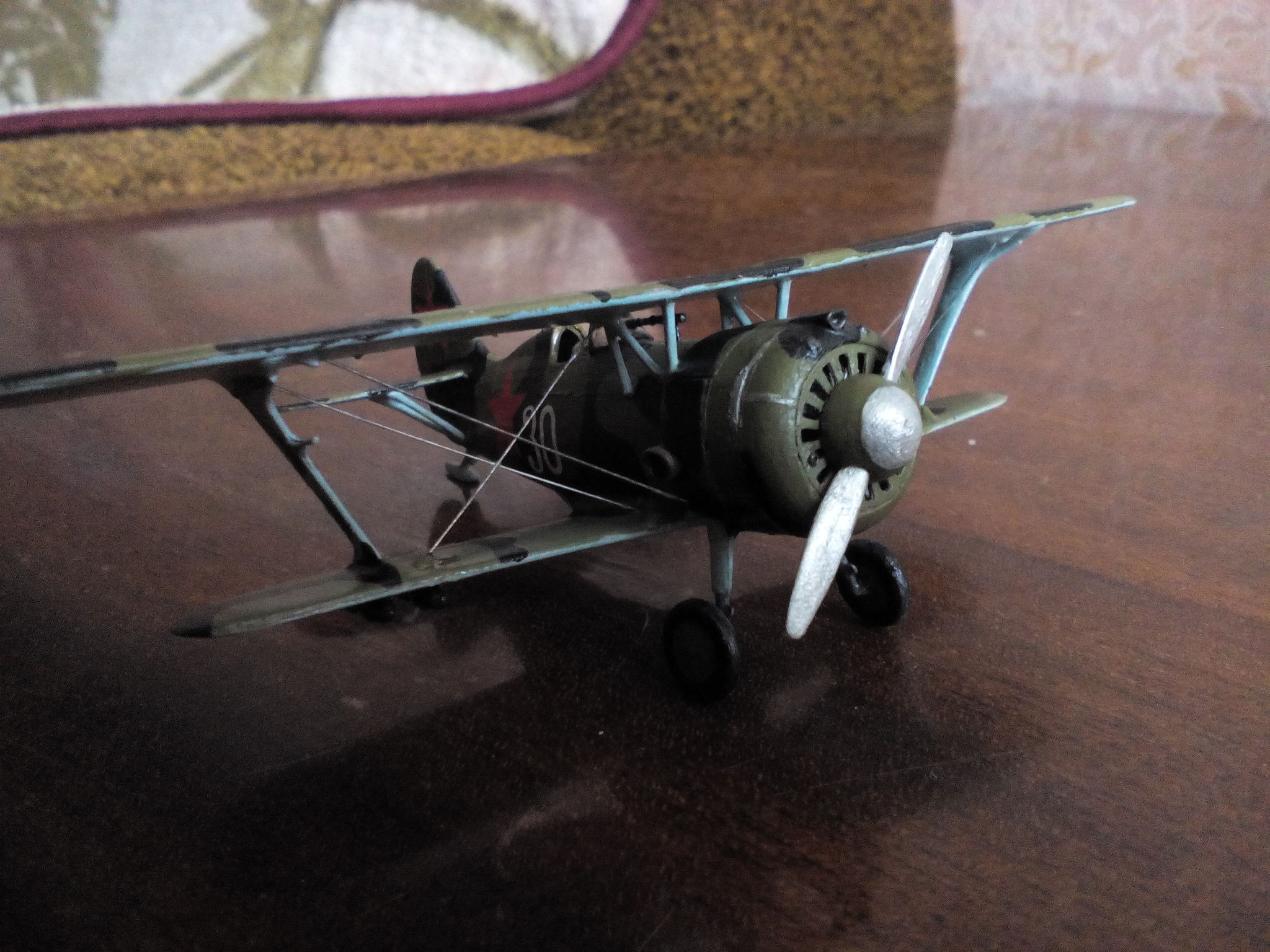 Soviet sesquiplane. Polikarpov I-15 bis - My, Stand modeling, Aircraft modeling, Prefabricated model, Fighter, Biplane, Airplane, Longpost