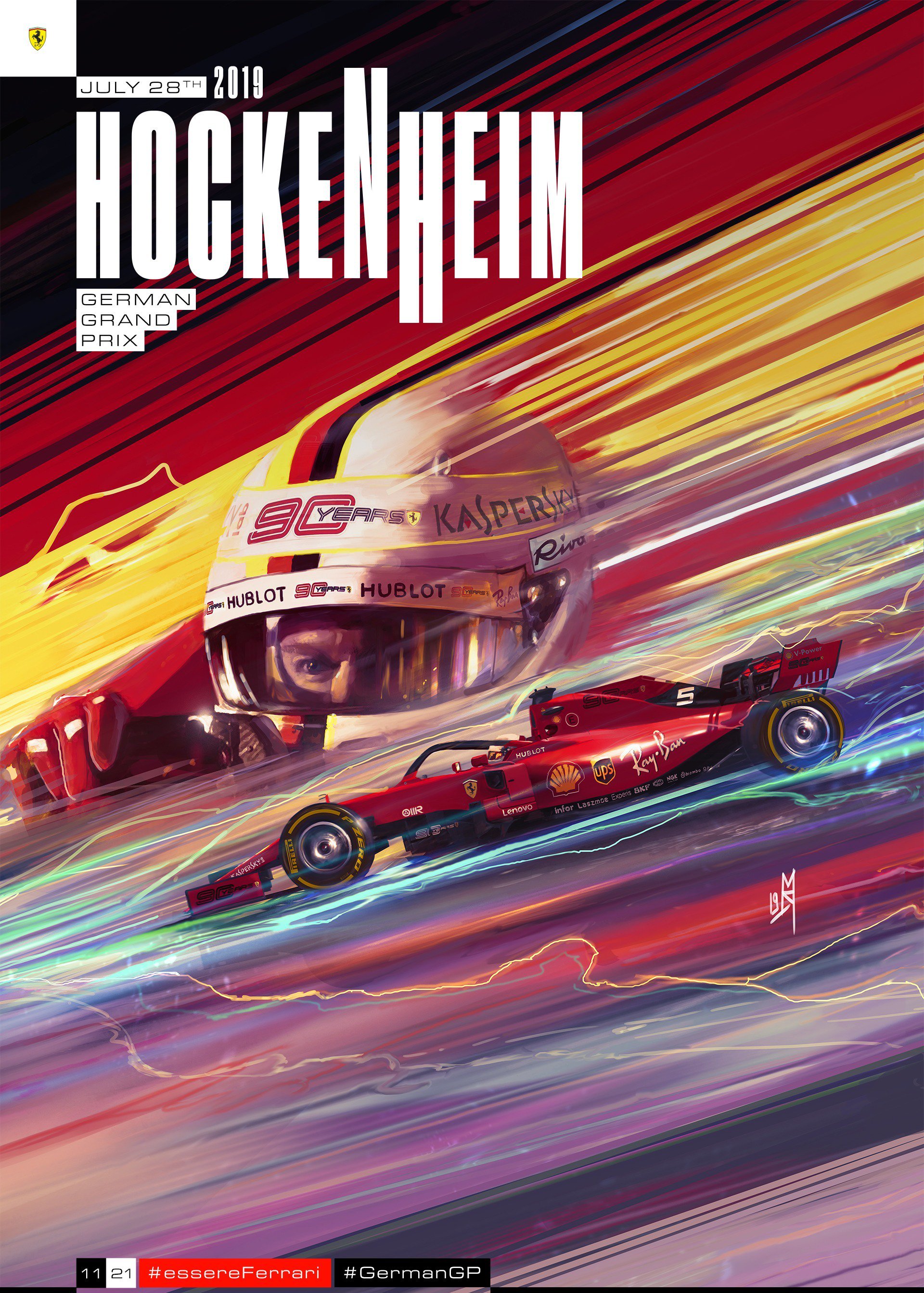 Scuderia Ferrari posters for the F1 Grand Prix - Formula 1, Ferrari, Art, Sebastian Vettel, Charles Leclerc, Race, Longpost