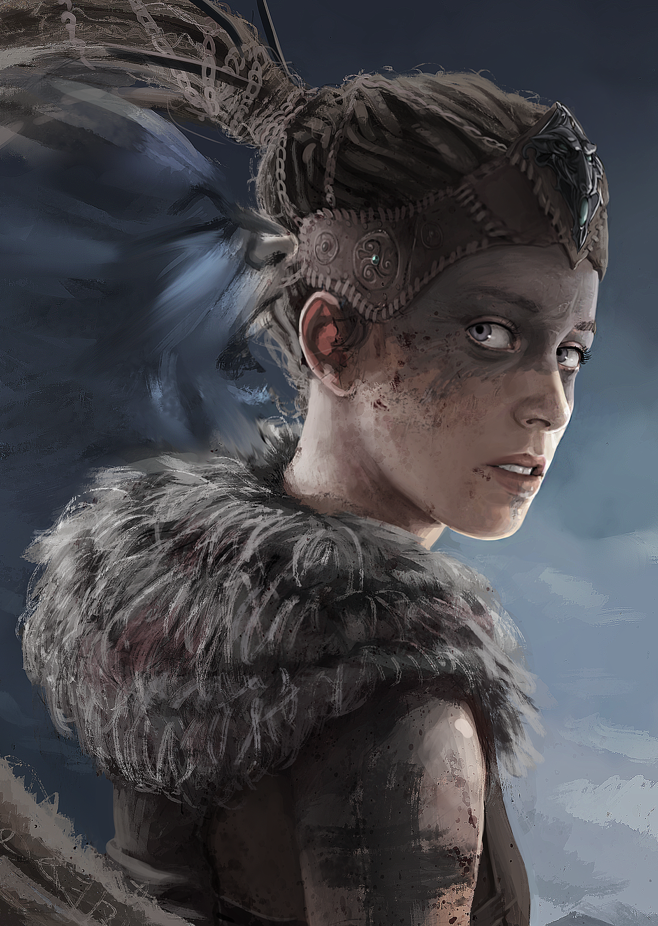 Сенуа - Senua, Hellblade, Игры, Фэнтези, Арт, Рисунок