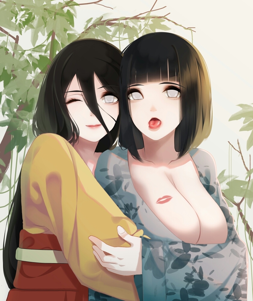 Weird Hinata with her sister - Anime, Anime art, Naruto, Hinata hyuga, Hanabi Hyuuga