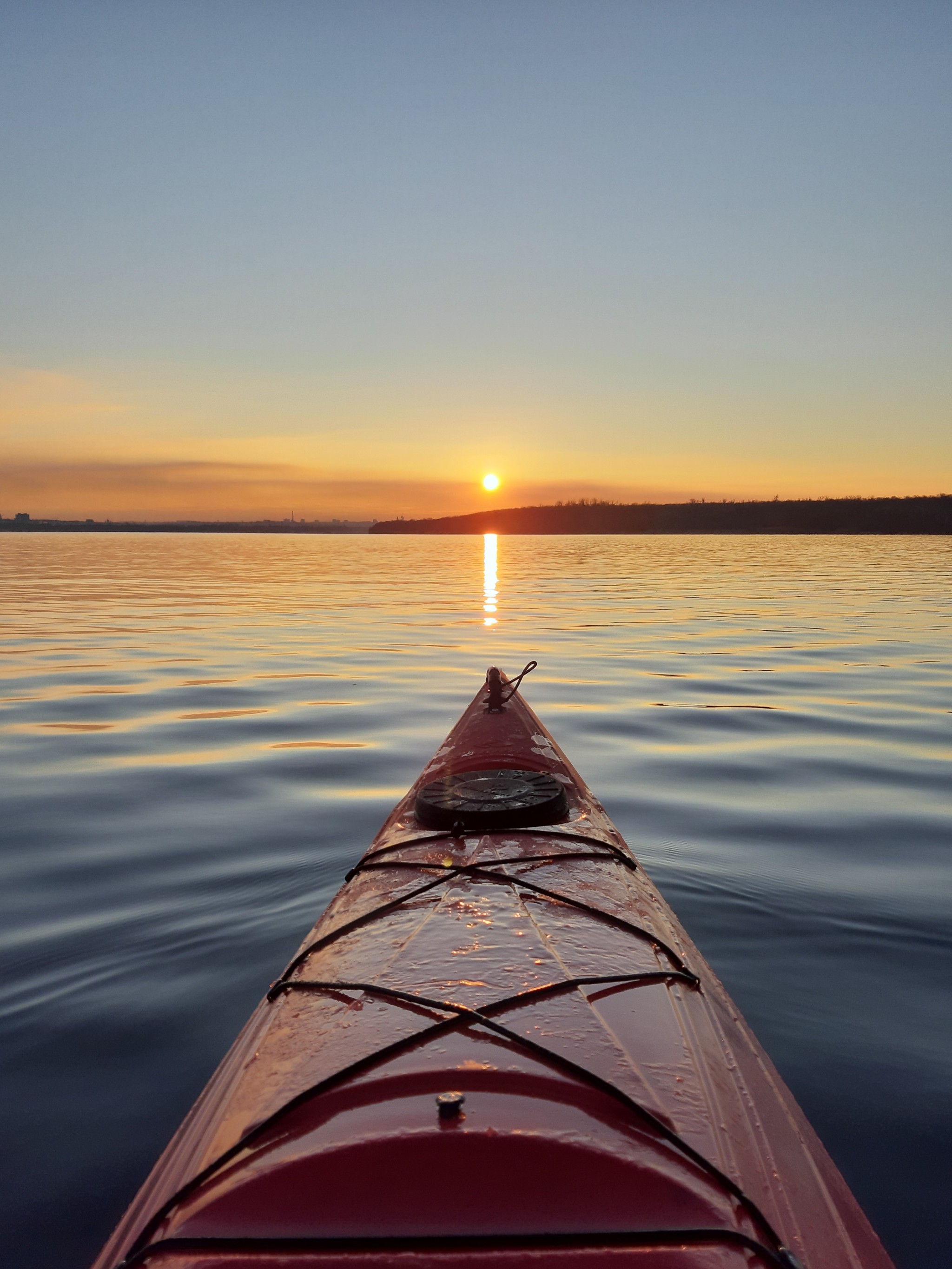 Dawn over the Dnieper - My, Kayak, Winter, The photo