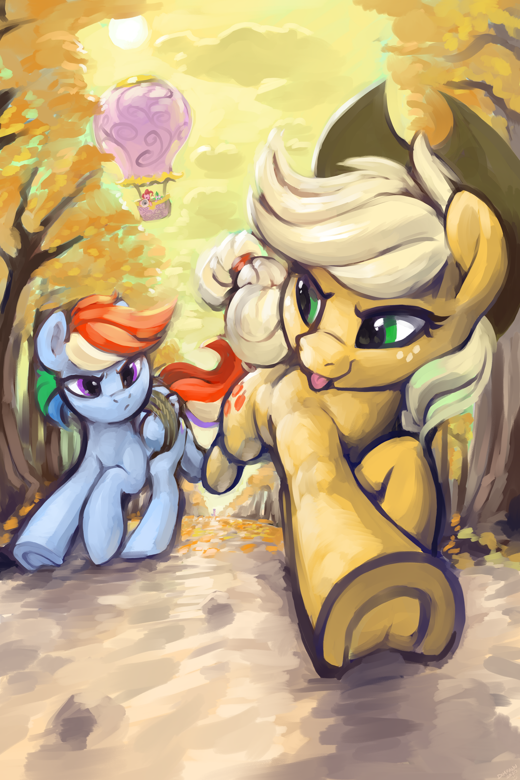 Пробежка - My Little Pony, PonyArt, Applejack, Rainbow Dash, Dimfann, MLP season 1