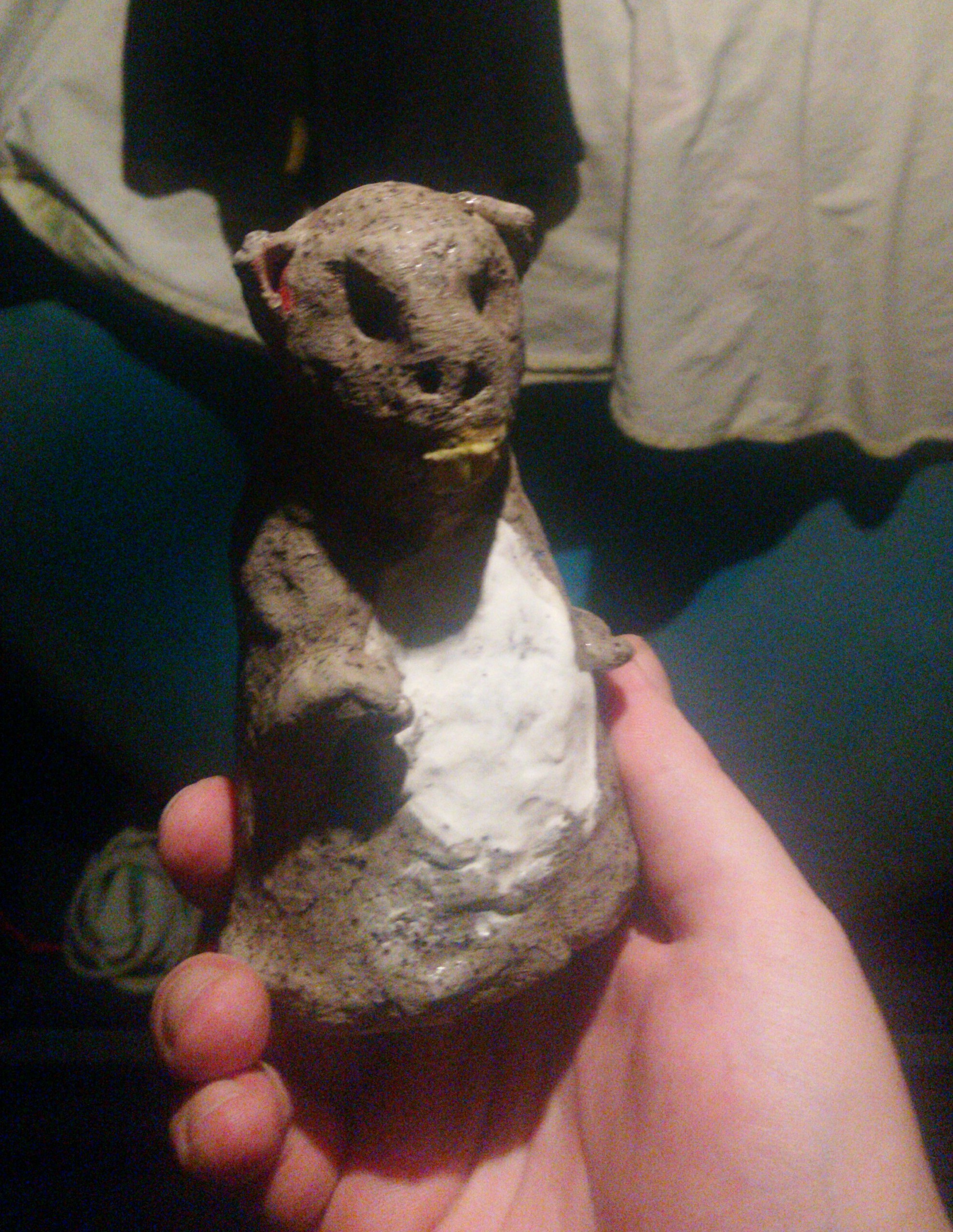 A gift from my little sister for New Year's Eve. She made it herself, a figurine of her mouse Shoki. I always thought it was Chocolate. But no. Shock! Love her :) - My, New Year, Family, Kripota, Milota