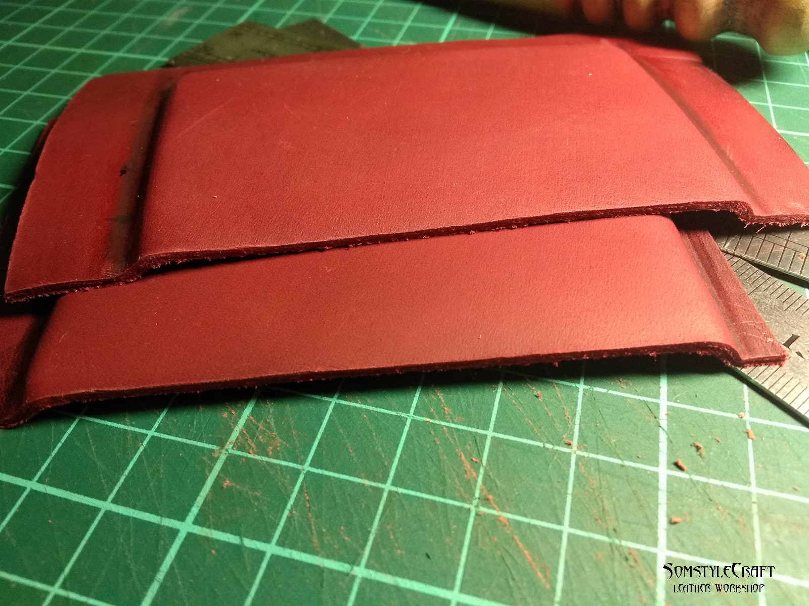 Business card holder - My, Needlework with process, Leather products, Holder, Cardholder, Video, Longpost