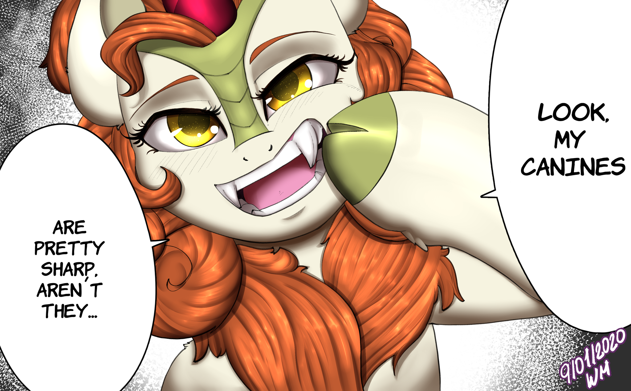 Kirinyasha and her fangs - My little pony, PonyArt, Autumn blaze, MLP Kirin