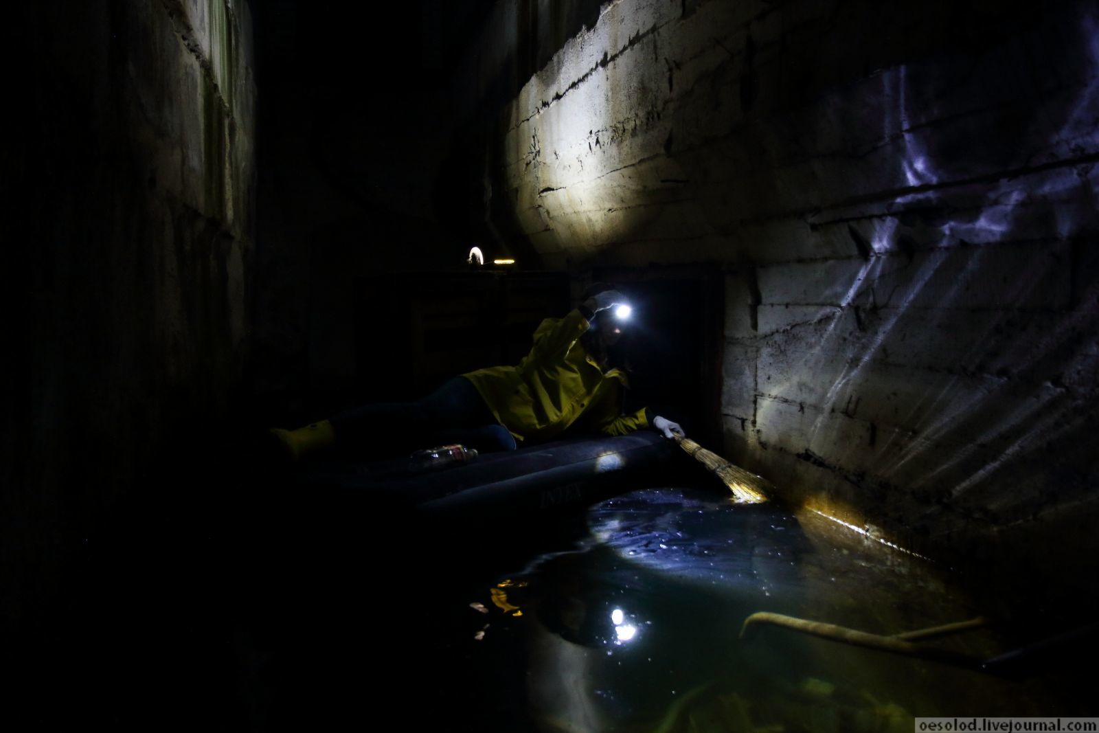 On an air mattress, paddling with brooms in an abandoned bomb shelter - My, Abandoned, the USSR, Bomb shelter, Urbanfact, Video, Longpost