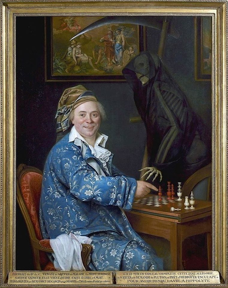 Portrait of Doctor de S. playing chess with Death - Painting, Masterpieces of Art, Painting