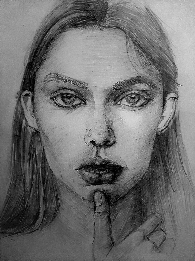 Face drawing - My, Pencil drawing, Drawing, Face
