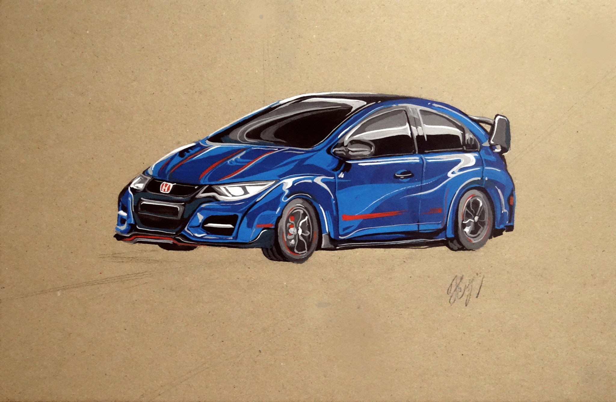 Car drawings - My, Car, Drawing, Painting