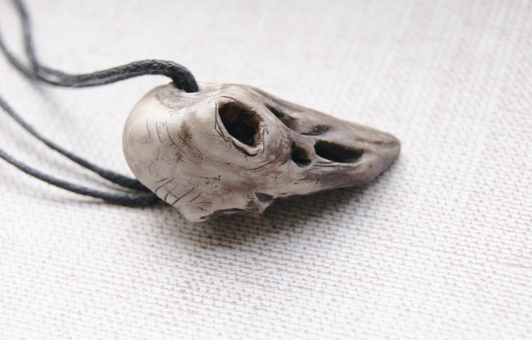 Raven skull pendant - My, Raven Skull, raven eye, Crow, Plague Doctor, Gothic, Steampunk, Polymer clay, Pendant, Longpost