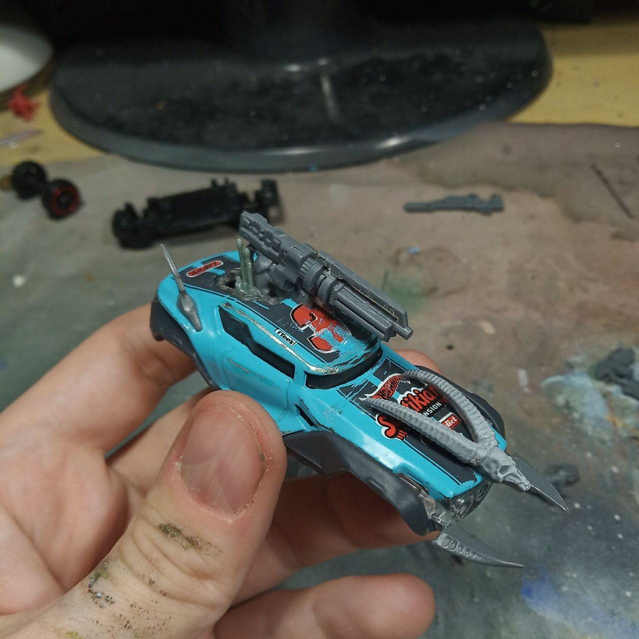 Trial car for Gaslands (in progress) - My, Hot wheels, Gaslands, Scale model, Toy car, Stand modeling, Board games, Longpost