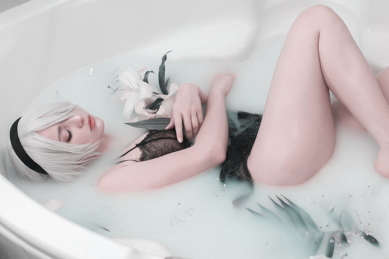 YoRHa No.2 Type B cosplay from the game Nier - NSFW, The photo, Cosplay, Girls, Longpost, NIER Automata, Yorha unit No 2 type B, Lada Lumos, Alin Ma (xenoncos), Disharmonica