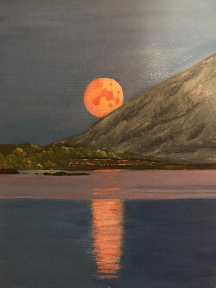 Sunset - My, Oil painting, Sunset