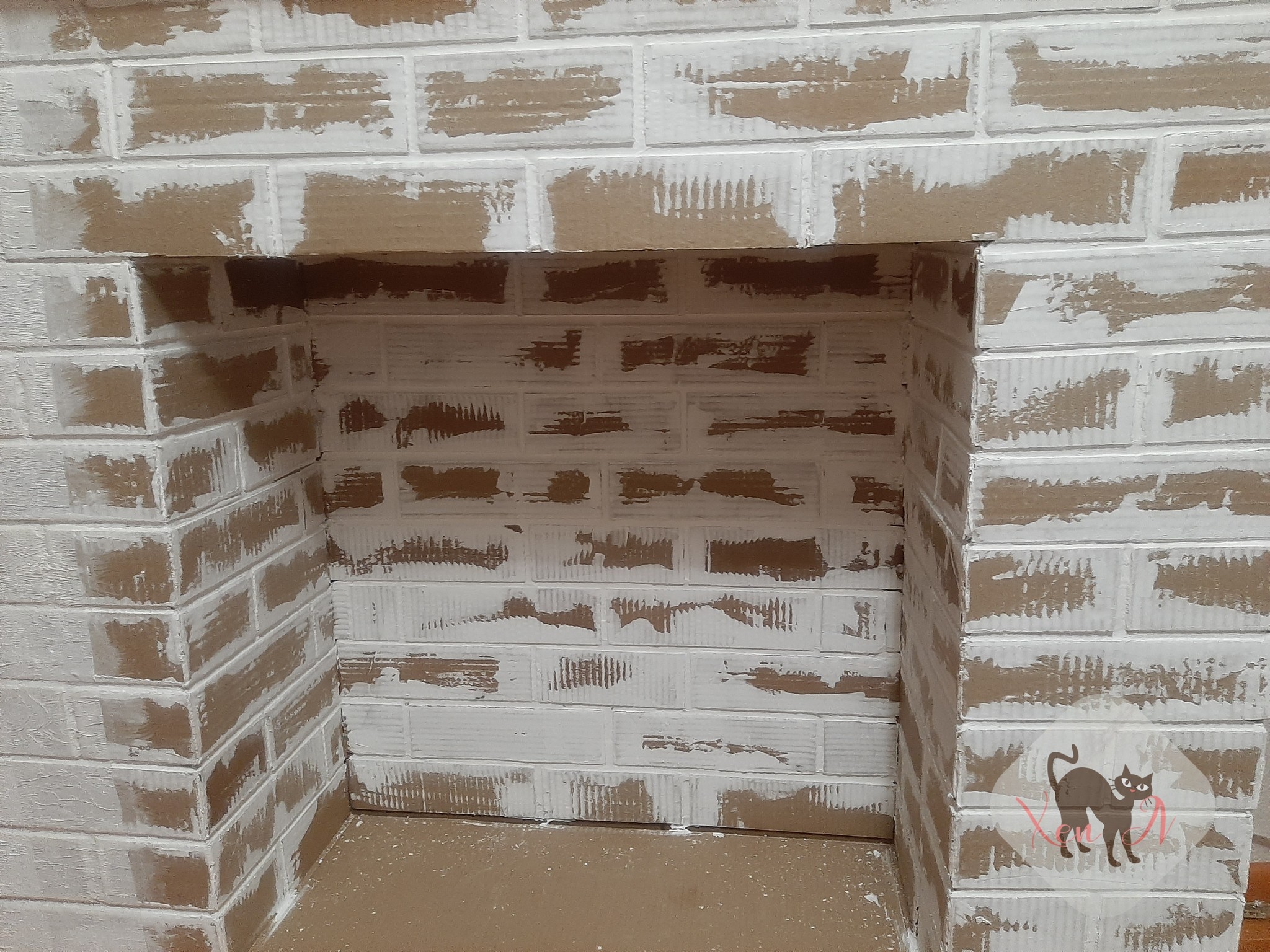 DIY decorative fireplace from boxes in 2 days - My, Fireplace, Box, With your own hands, Longpost, Needlework with process