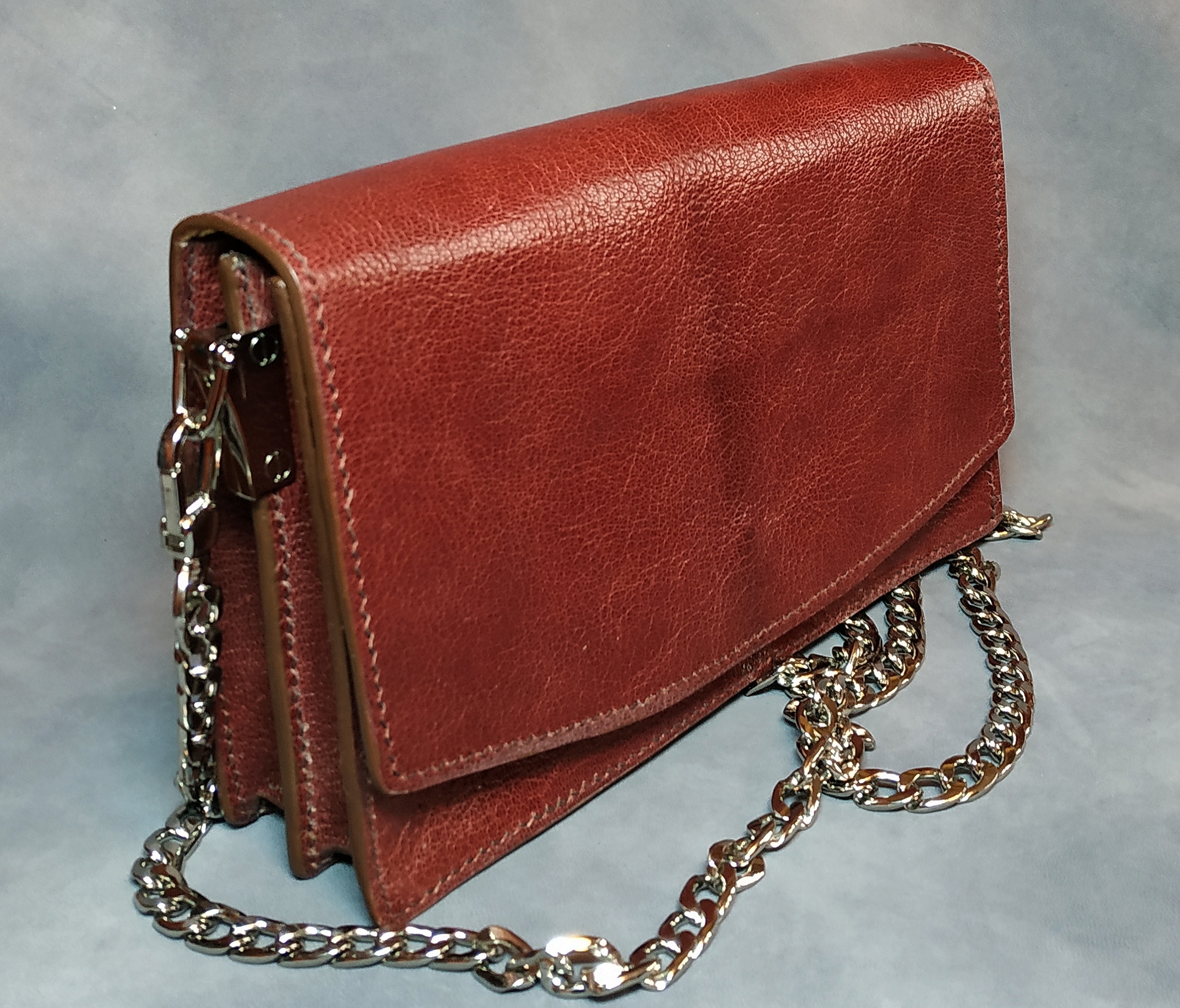 Handbag (clutch) - My, Leather products, With your own hands, Longpost, Leather craft