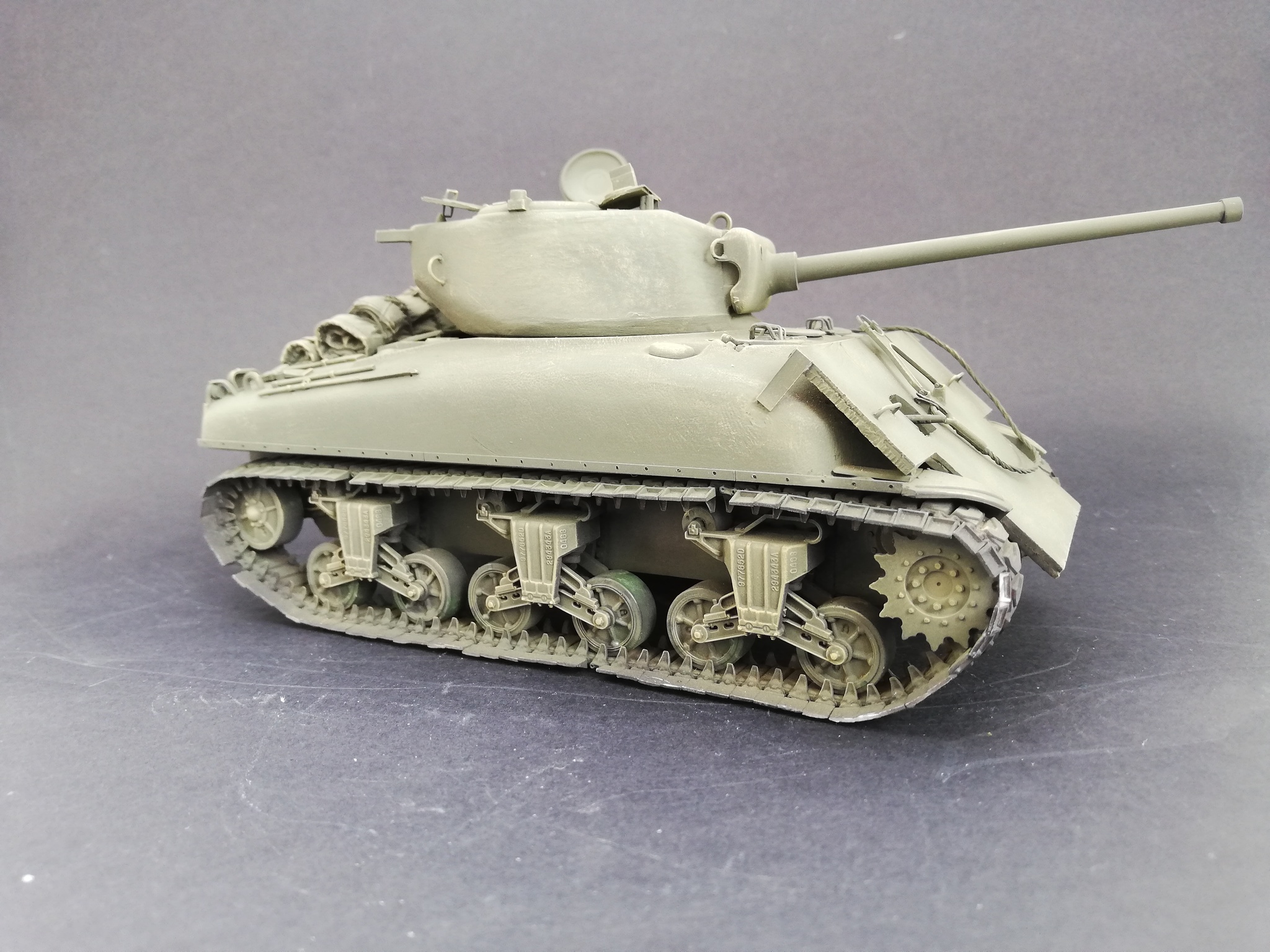 M4A1(76)W with additional armor. Conversion of Tamiya model in 35 scale - Stand modeling, Sherman M4, Longpost