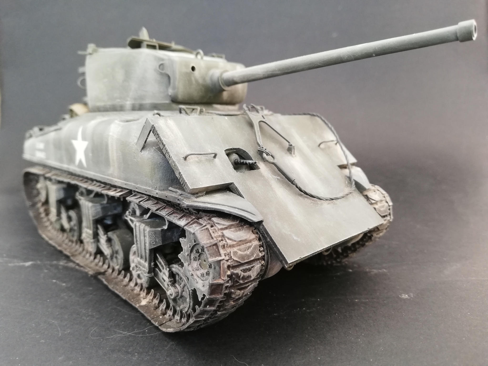 M4A1(76)W with additional armor. Conversion of Tamiya model in 35 scale - Stand modeling, Sherman M4, Longpost