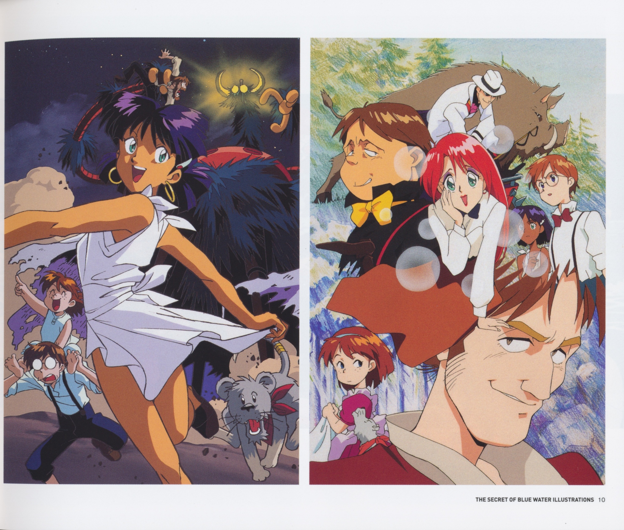 A rare art book for the Fushigi Umi no Nadia franchise, which was sold along with the anniversary DVD edition - My, Anime, A selection, Anime art, Nadia, Longpost