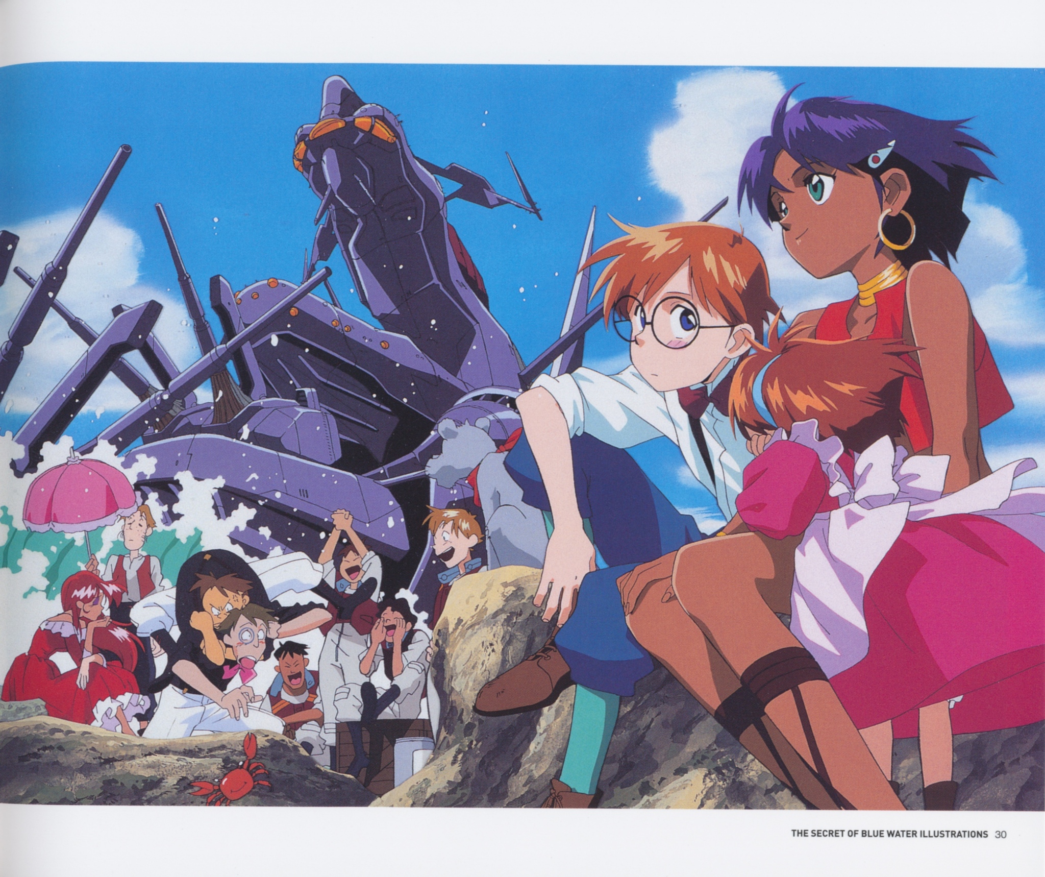 A rare art book for the Fushigi Umi no Nadia franchise, which was sold along with the anniversary DVD edition - My, Anime, A selection, Anime art, Nadia, Longpost