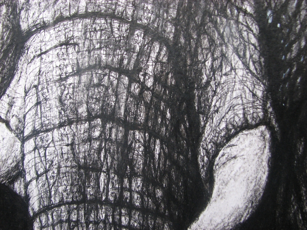 Elephant, graphics with gel pen - My, Graphics, Pen drawing, Elephants, Longpost