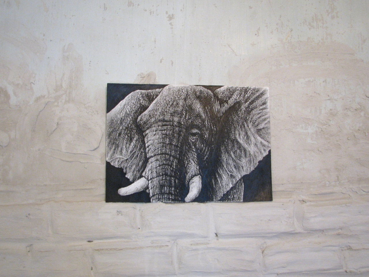 Elephant, graphics with gel pen - My, Graphics, Pen drawing, Elephants, Longpost