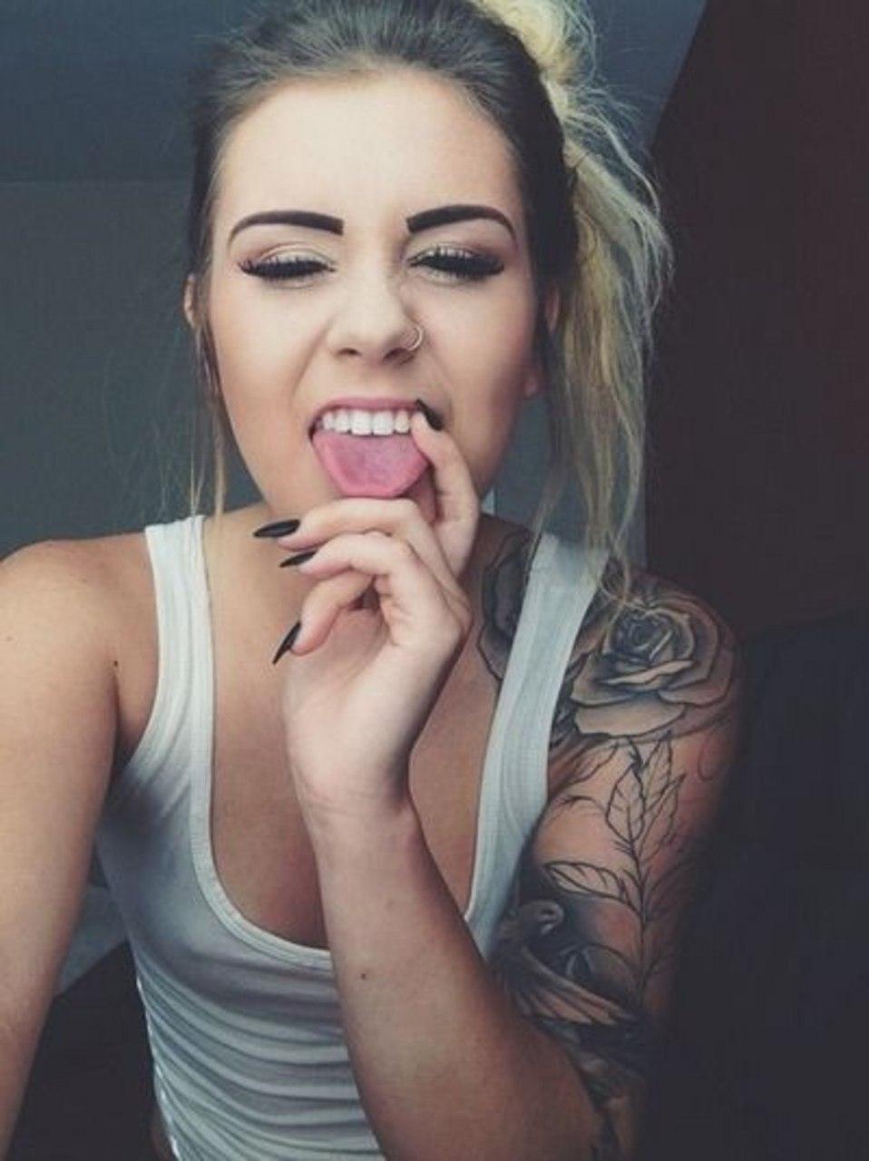 Girls with tattoos - continuation) - NSFW, Tattoo, Tattoos on the chest, Girl with tattoo, Longpost