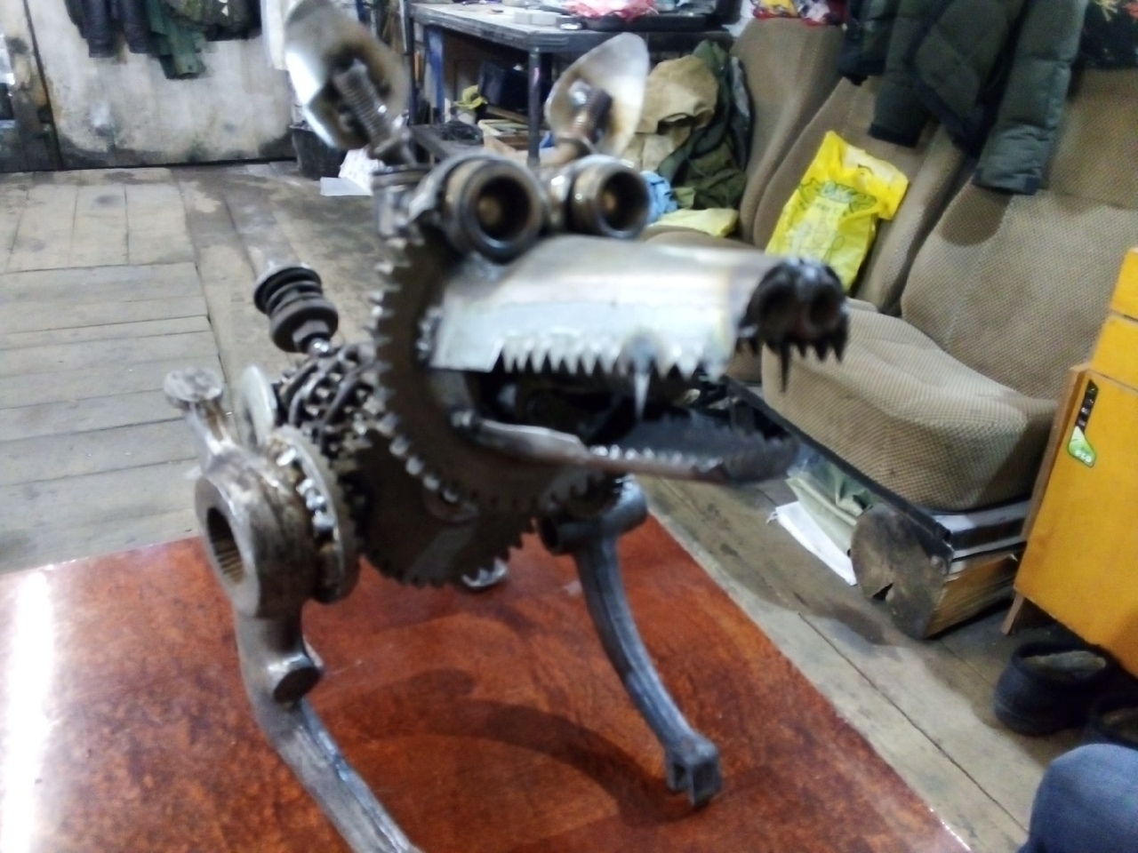 When the welder has nothing to do - My, Welding, Scrap metal, The Dragon, Dog, Needlework without process, Longpost