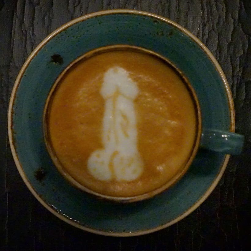 The latte art we deserve - NSFW, My, Coffee, Latte art, coffee house, Barista, Cappuccino, Longpost, Penis