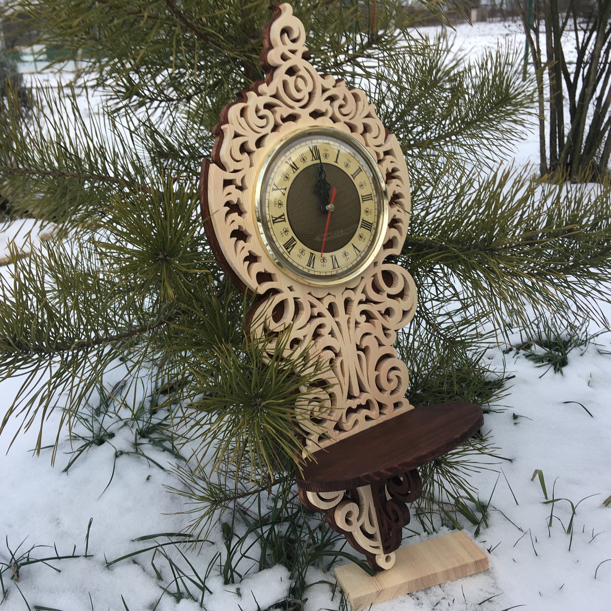 Wall clock based on ancient drawings on a jigsaw - My, Clock, Jigsaw, Sawing, Needlework with process, Woodworking, Carpenter, Video, Longpost