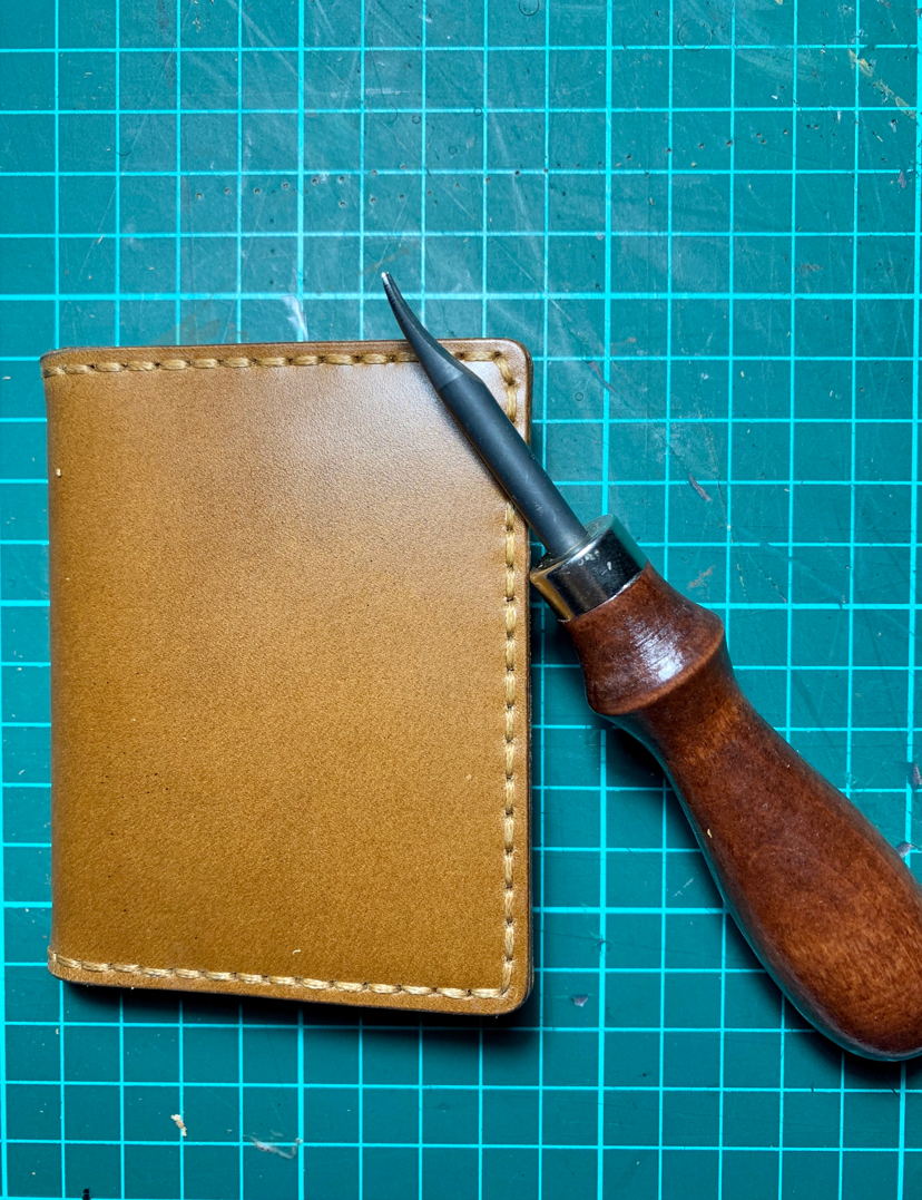 Compact wallet + photo of the process - My, Leather products, With your own hands, Leather wallet, Longpost, Wallet