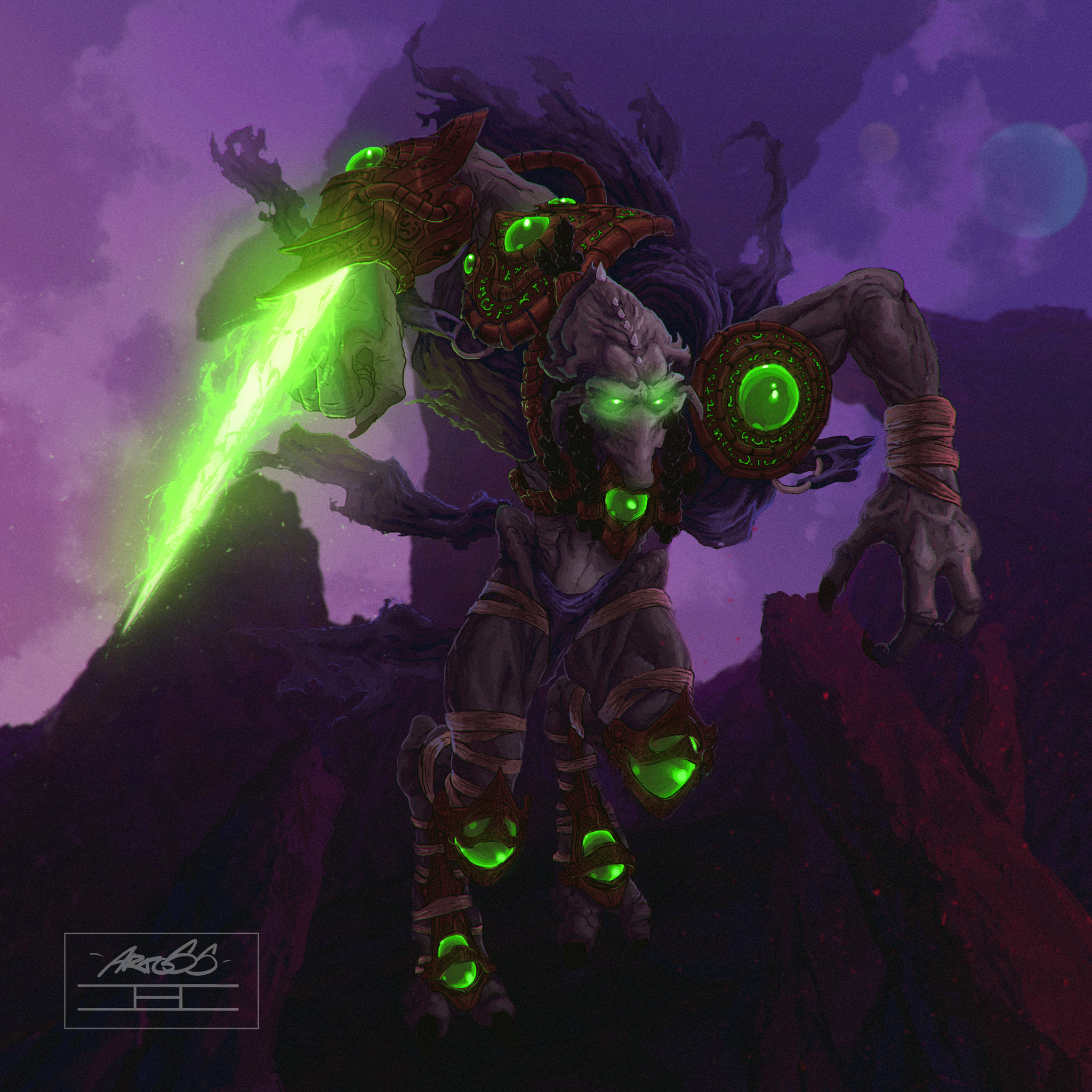 Zeratul - My, Art, Fan art, Starcraft 2, Drawing, Digital drawing, Creation, Starcraft, Zeratul