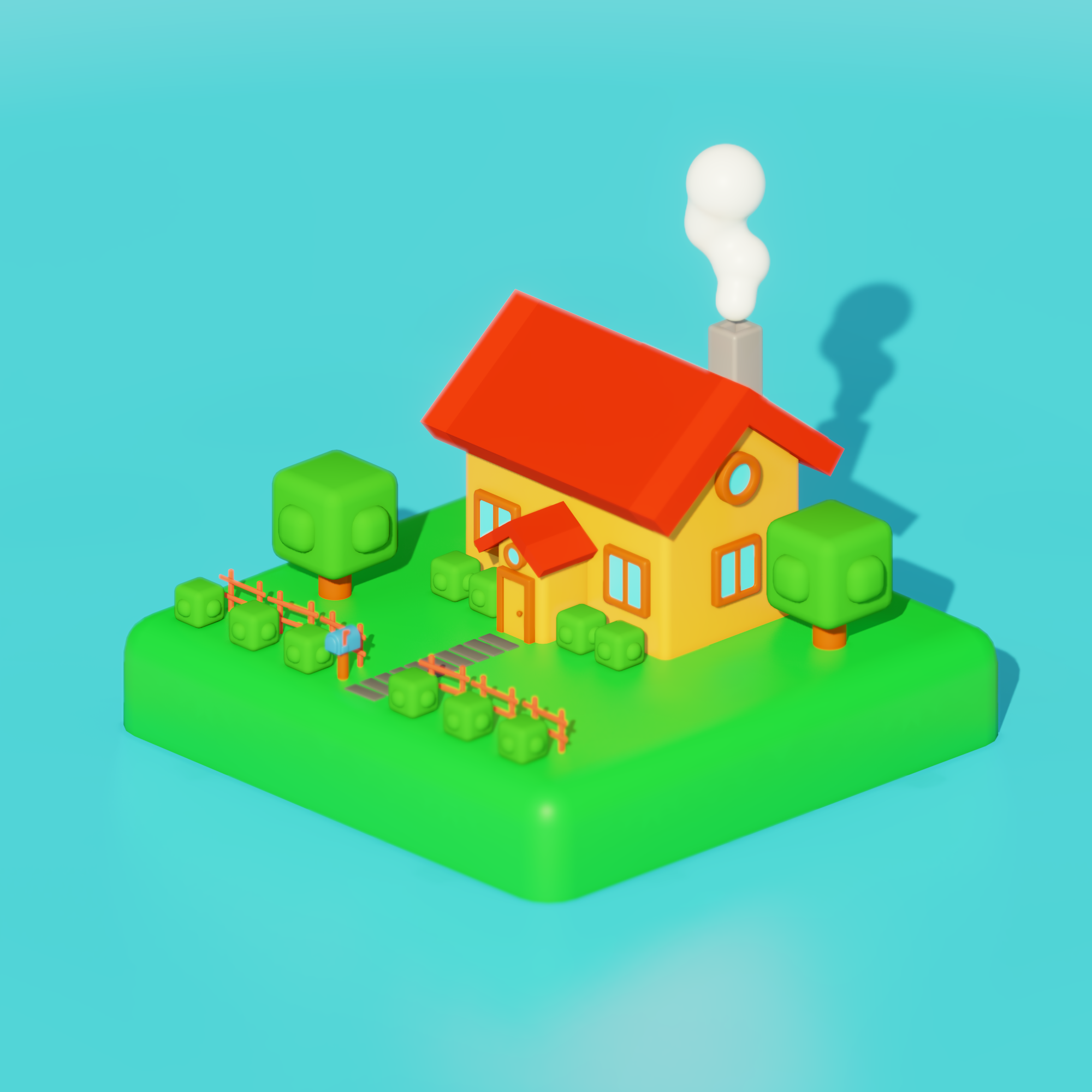 My low poly illustrations - My, Blender, Low poly, 3D, 3D modeling, Illustrations, Art, Longpost