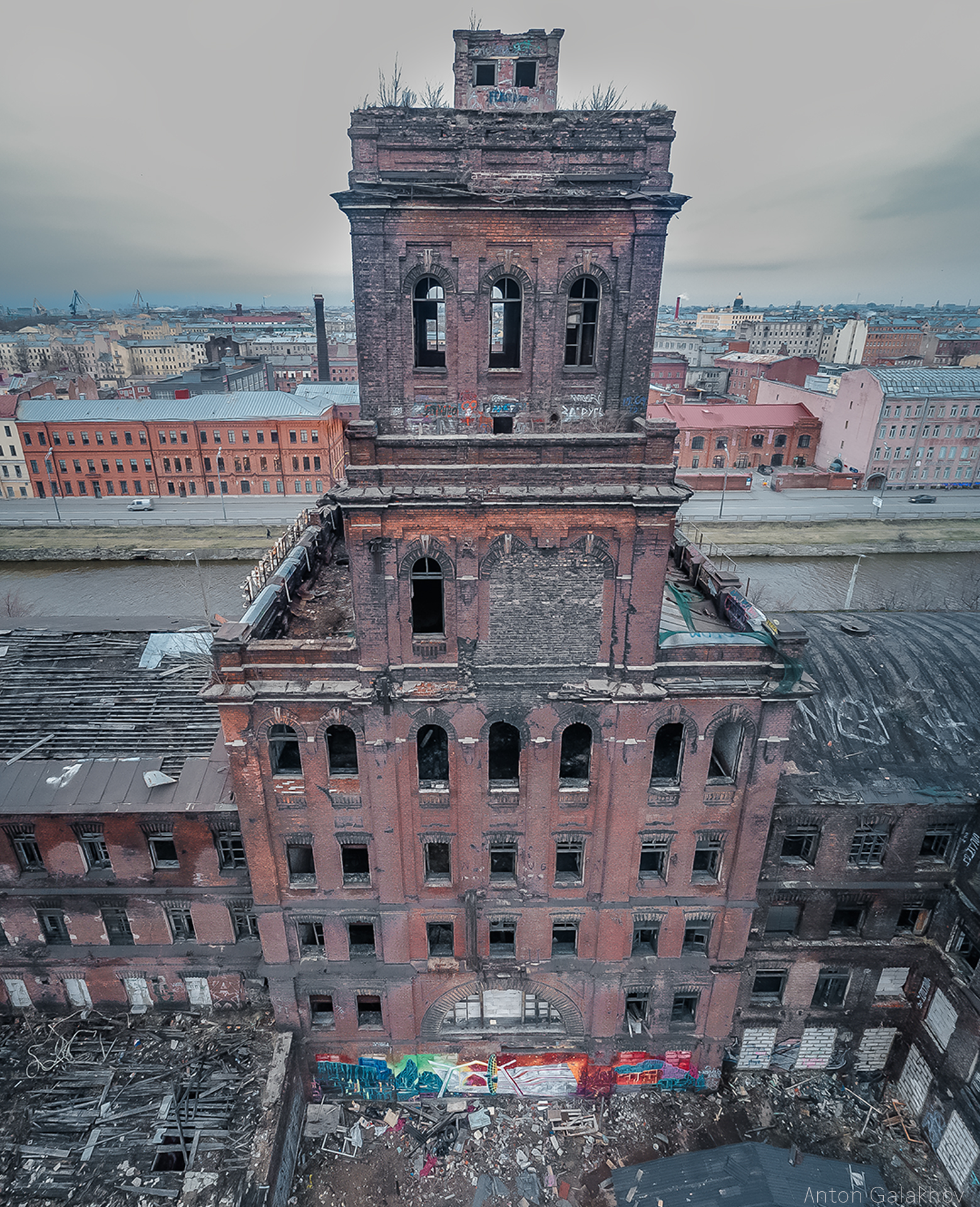 Red triangle - My, Red Triangle, Saint Petersburg, Abandoned, Quadcopter, Urbanphoto, Longpost, The photo