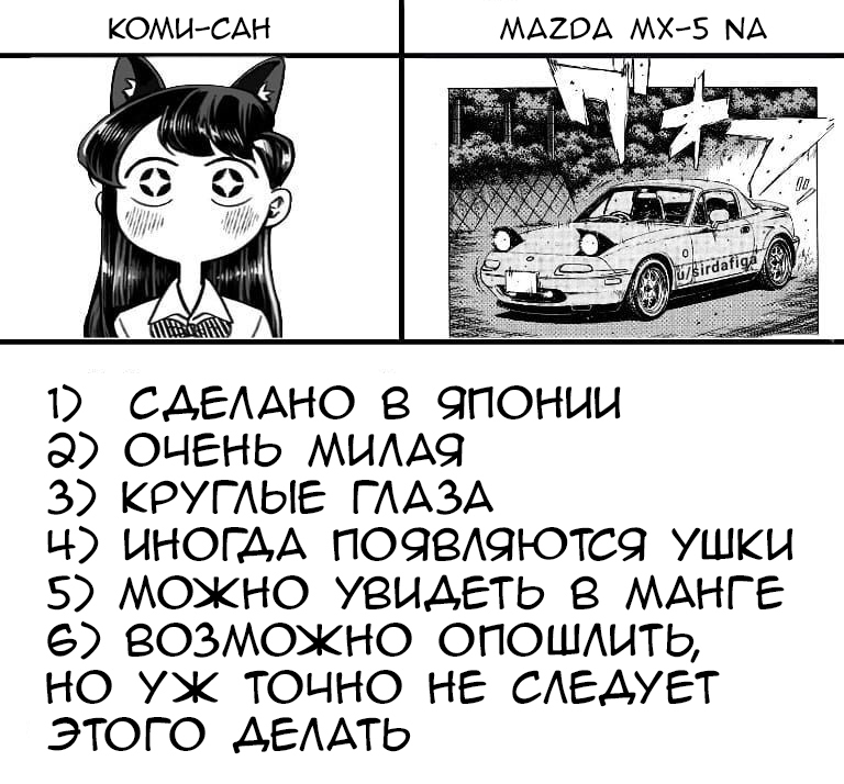 Komi-san and Mazda MX-5 NA - Komi-san wa comyushou desu, Mazda MX-5, Manga, Shouko komi, Anime