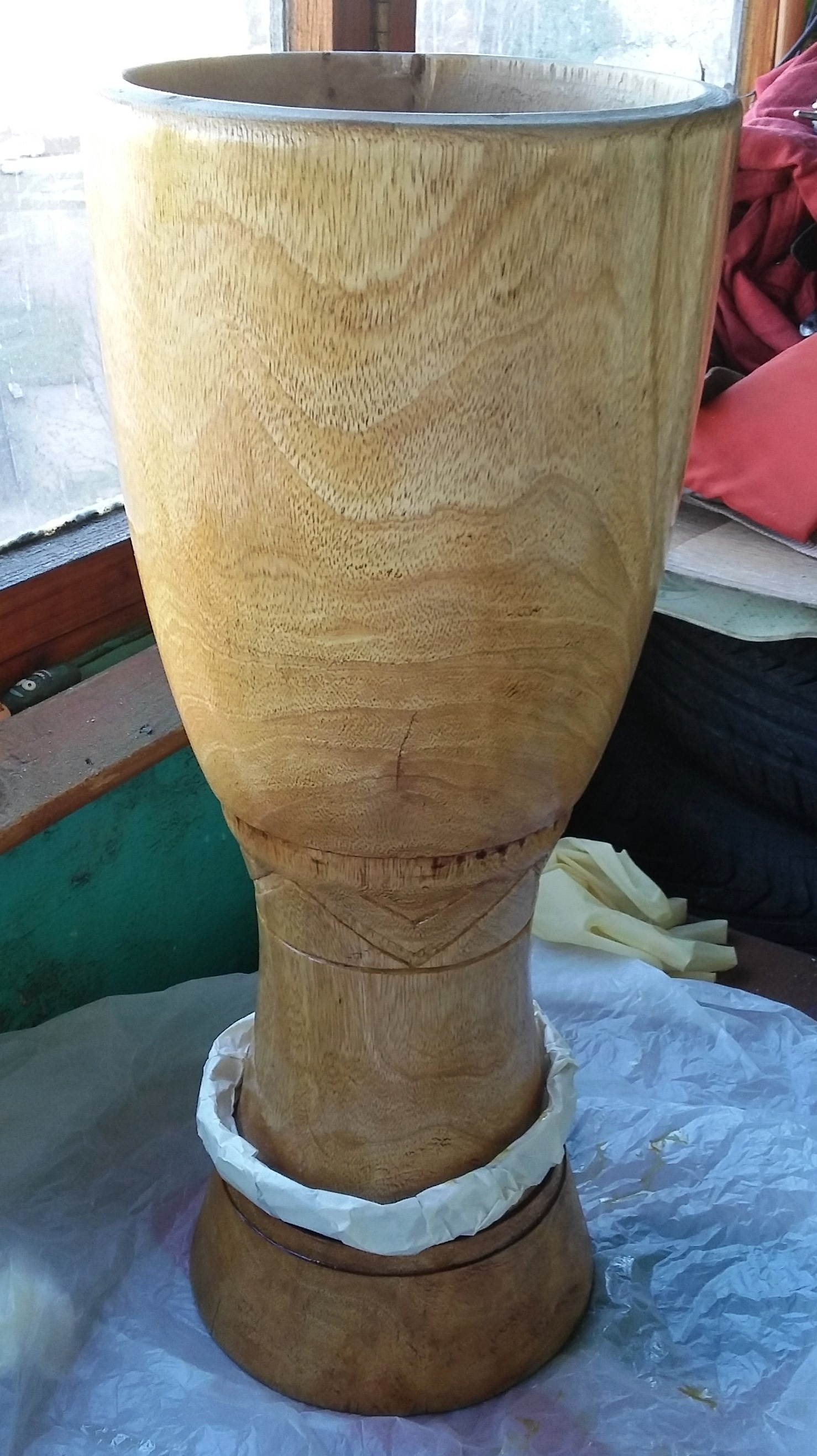 Restoration of the djembe - My, Djembe, Drums, Recovery, Restoration, Musical instruments, Needlework with process, Needlework, Longpost