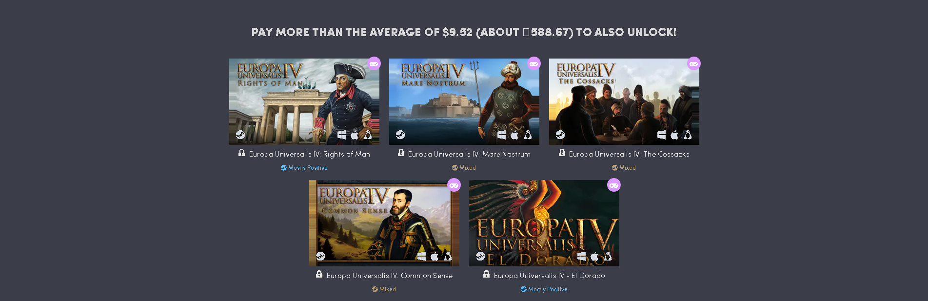 HUMBLE EUROPA UNIVERSALIS IV BUNDLE - Humble bundle, Steam, Not a freebie, Longpost