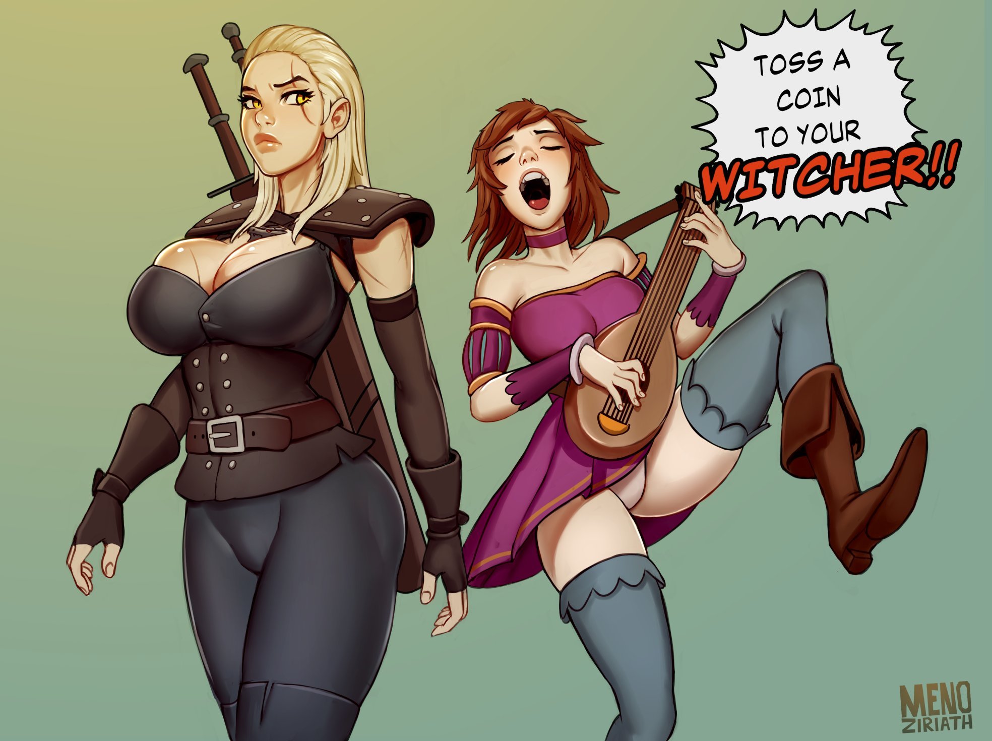 Pay the witcher! - NSFW, Witcher, Comics, Longpost, Rule 63, Pay the witcher, Menoziriath