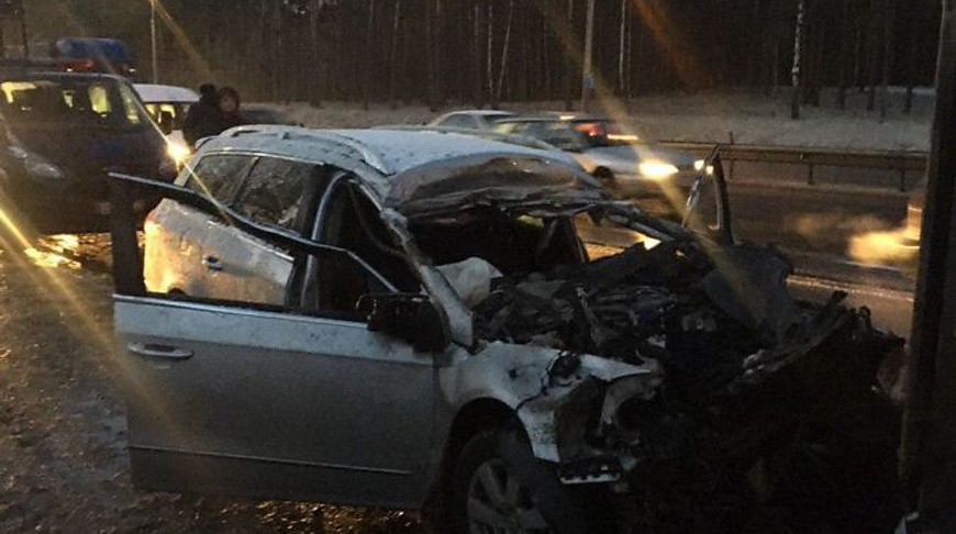 Near Minsk, a car collided with a truck - the driver died - Gai, Road accident, Minsk Oblast, Death, Longpost, Negative